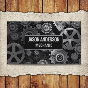 Auto Repair Automotive Industrial Gears Mechanic  Business Card