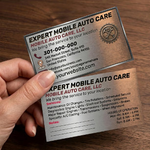 Auto Repair & Car AC metal aluminum Custom Logo Business Card