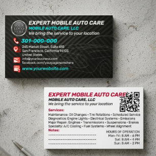 Auto Repair & Car AC Specialist Custom Logo QR Cod Business Card