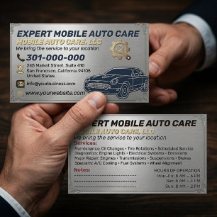 Auto Repair & Car AC Specialist Metal Aluminium  B Business Card