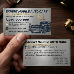 Auto Repair & Car AC Specialist Metal Aluminium  B Business Card