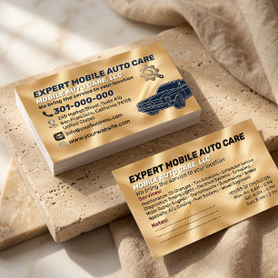 Auto Repair & Car AC Specialist Metal Aluminium  B Business Card