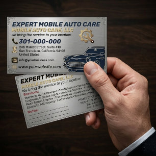 Auto Repair & Car AC Specialist Metal Aluminum  Bu Business Card