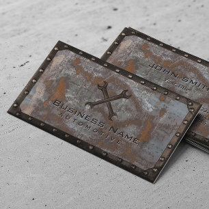 Auto Repair Grunge Rusty Metal Handyman Business Card