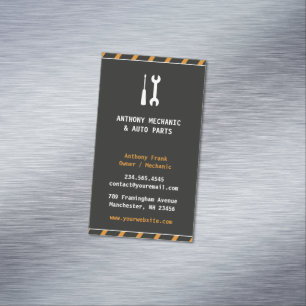 Auto Repair Mechanic Business Card Magnet