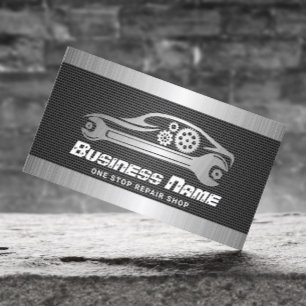 Auto Repair Metal Car Wrench Professional Mechanic Business Card