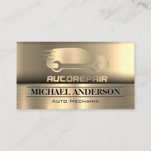 Auto Repair   Metallic Background Business Card