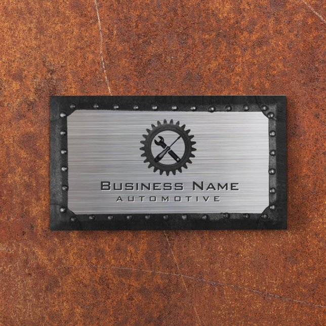 Auto Repair Professional Metal Framed Automotive Business Card (Creator Uploaded)