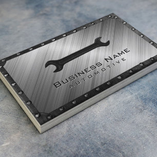 Auto Repair Professional Metal & Steel Automotive Business Card