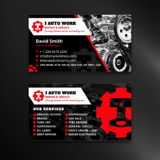 Auto Repair, Professional Mobile Mechanic Editable Business Card