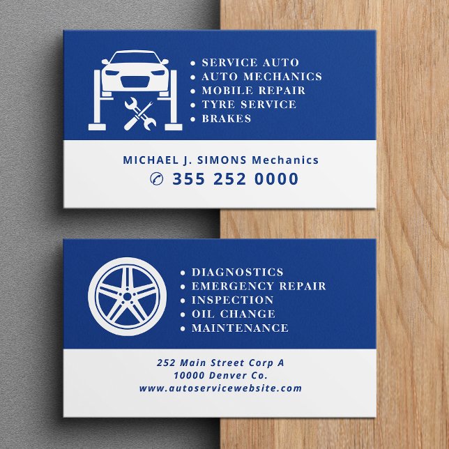 Auto repair professional mobile mechanic service business card (Creator Uploaded)