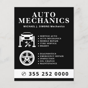 Auto repair professional mobile mechanic service flyer