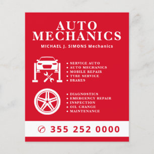 Auto repair professional mobile mechanic service flyer