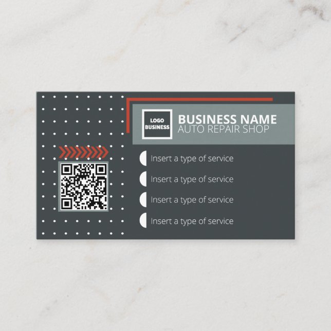 Auto Repair Shop Business Auto Mechanics business  Card (Front)