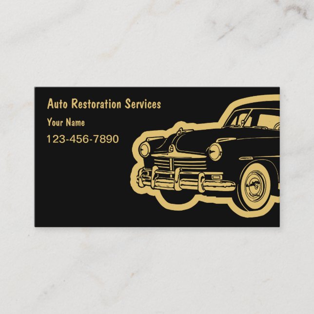 Auto Restoration Business Cards (Front)