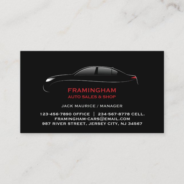 Auto Sale Bold Business Card (Front)