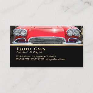 Auto Sales, Exotic Cars Red Sports Car, Your Photo Business Card