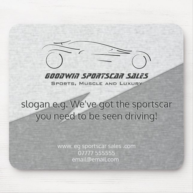 Auto Sales - faux metal, silver auto Showroom Mouse Pad (Front)
