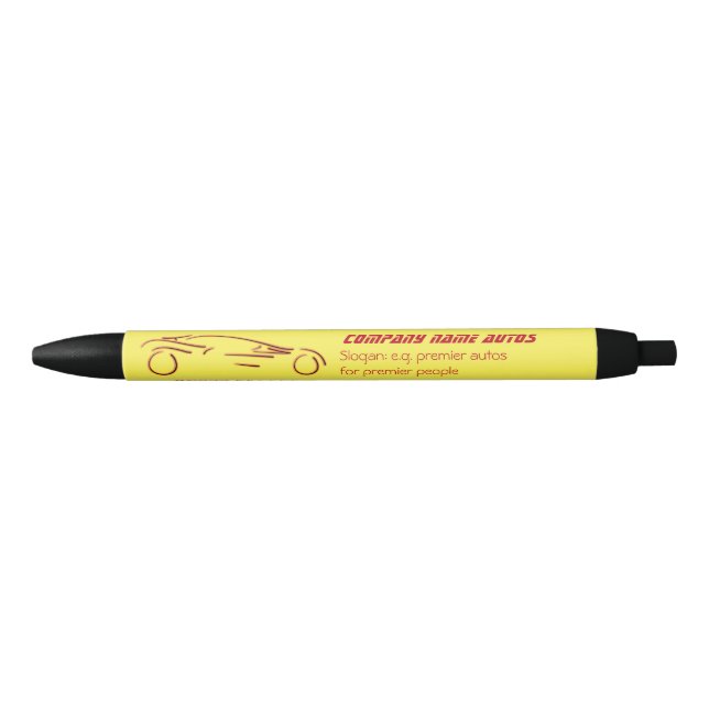 Auto Sales Showroom - Red Sports Auto Logo Black Ink Pen (Front)