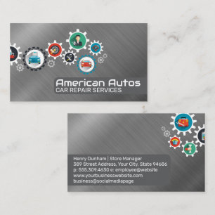 Auto Service Icons   Mechanic Business Card