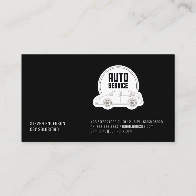 Auto Service | Mechanic Repair Business Card (Front)