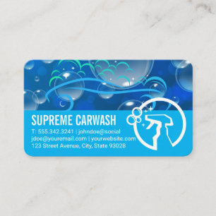 Auto Service Soap Bubbles   Spray Bottle Logo Business Card