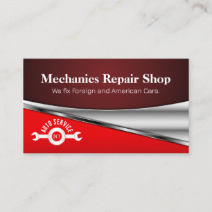 Auto Service Wrench Icon   Car Services Business Card