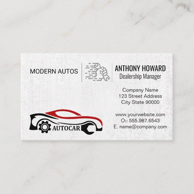 Auto Services | Car Dealership | Car Parts Business Card (Front)