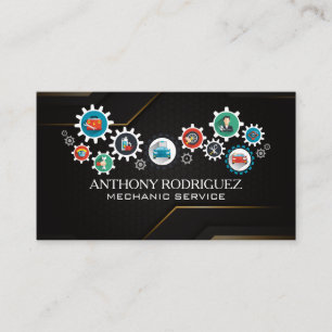 Auto Services   Car Repair Icons   Mechanic Business Card