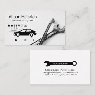 Auto Services Diagram Wrenches Mechanic Business Card
