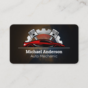 Auto Services Technician Sports Car Business Card
