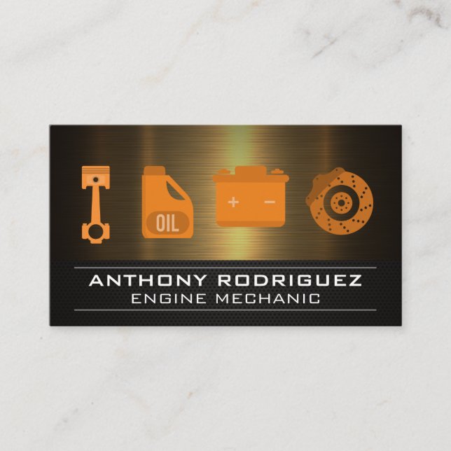 Auto Shop Icons | Car Repair Business Card (Front)