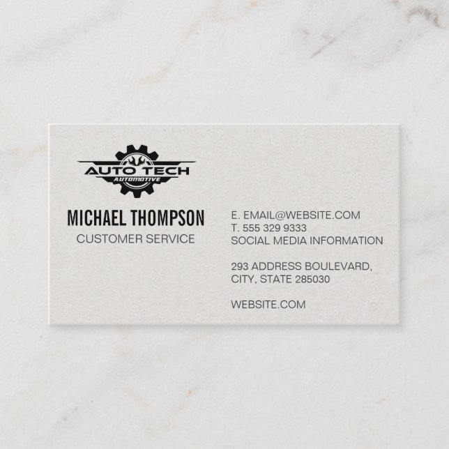 Auto Smog Tech | Car Services Business Card (Front)