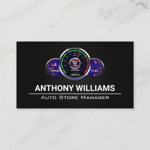 Auto Speedometer Gauges Metallic Carbon Fibre Business Card
