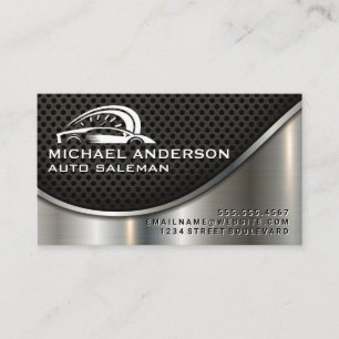 Auto Sports Car Logo Industrial Metallic Business Card