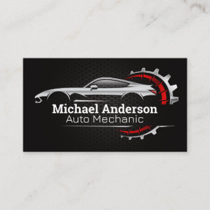 Auto Sports Car Tech Mechanic Business Card