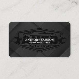 Auto Tech Logo   Sleek Black  Business Card