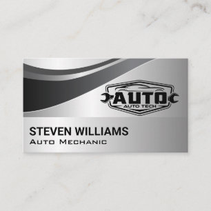 Auto Tech Repair Services   Gray Business Card