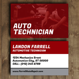 Auto Technician Business Card