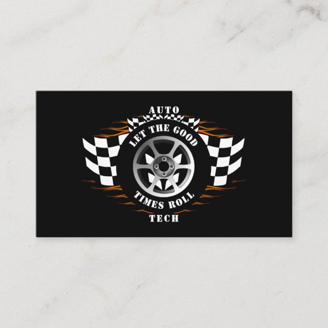 Auto Technician Mechanic Car Sales Parts Service Business Card (Front)
