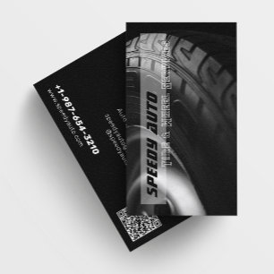 Auto Tire & Wheel Services Black Business Card
