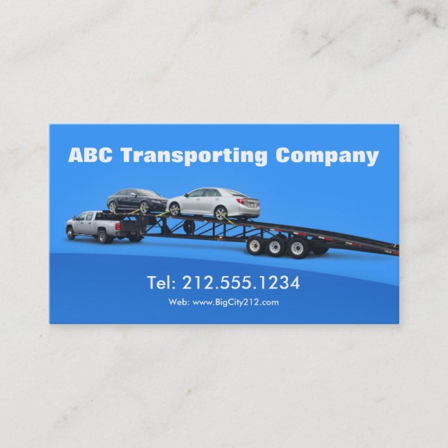 Auto Transporter Car Hauling Logistics Business Card (Front)