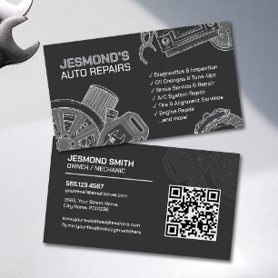 Auto Vehicle Repair - Mechanic  Business Card