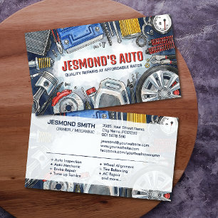 Auto Vehicle Repair - Mechanic  Business Card