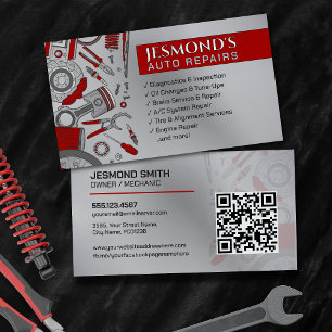 Auto Vehicle Repair - Mechanic  Business Card