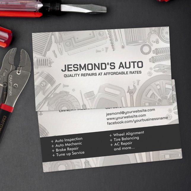 Auto Vehicle Repair - Mechanic  Business Card (Creator Uploaded)