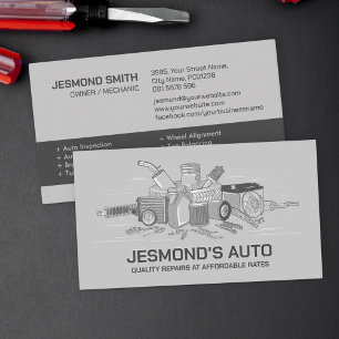 Auto Vehicle Repair - Mechanic  Business Card