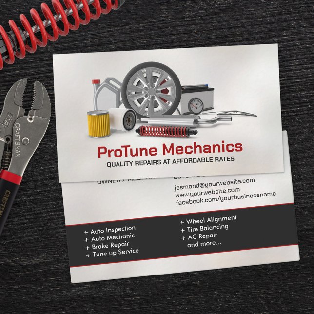 Auto Vehicle Repair - Mechanic  Business Card (Creator Uploaded)