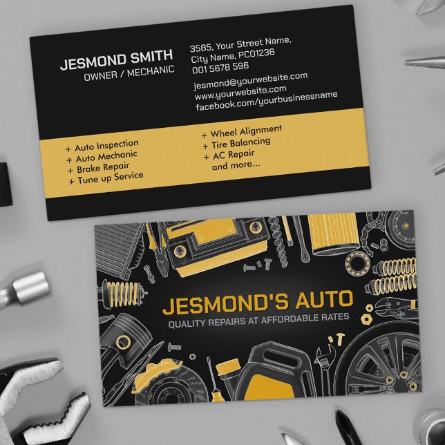 Auto Vehicle Repair - Mechanic  Business Card (Creator Uploaded)