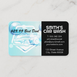 Auto Wash Logo Care Care Cleaners Business Card